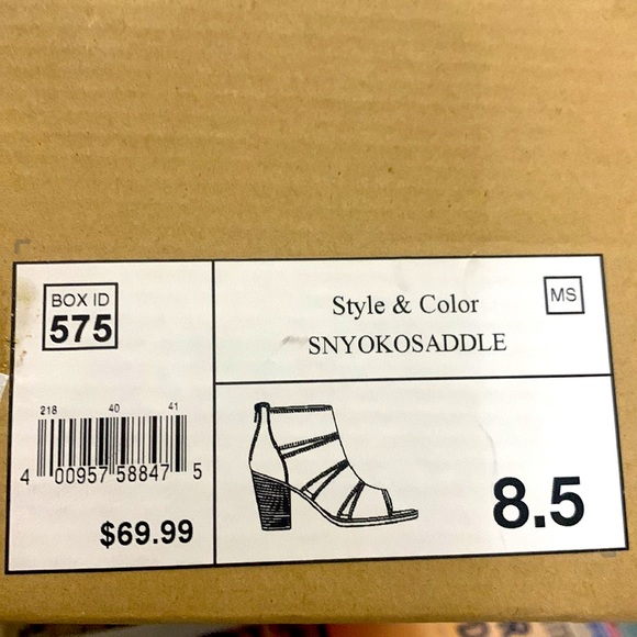 Snyoko Saddle Cognac Cage peep toe heels - Picture 6 of 6